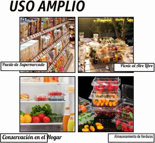 Vista 7 de Plástico transparente para llevar contenedores 200 piezas