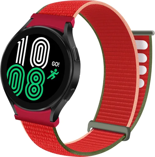 Vista 9 de Nylon Bands Breathable Replacement Watch Strap Sport Loop for Samsung-Galaxy-Watch-4-Classic-46mm/42mm for Galaxy-Watch-4-40mm 44mm wristband Negro