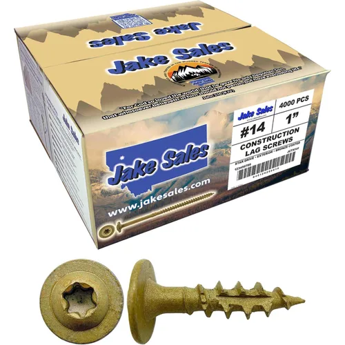 Vista 44 de Jake Sales Tornillo de retraso de construcción #14 x 1 - Tornillo de retraso estructural resistente con accionamiento Torx/Star Drive