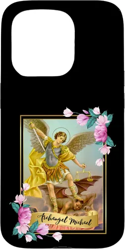 Vista 14 de Funda protectora para iPhone 17, diseño de ángel de la iglesia católica de San Miguel Arcángel