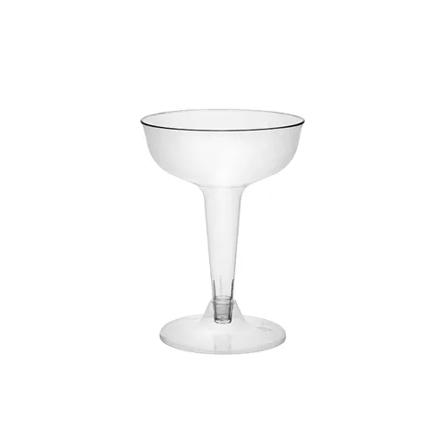 Vista 6 de Party Essentials N48 - Vaso de champán de plástico duro de 2 piezas, capacidad de 4 onzas, transparente (caja de 192)