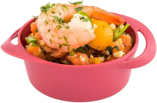 Vista 13 de Restaurantware Mini platos para servir de 3 onzas, 100 mini platos desechables para aperitivos, asas integradas, rectangulares, de plástico