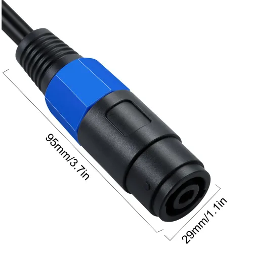 Vista 6 de Cable de altavoz, cable adaptador de audio Speakon hembra a hembra y cambiador de género para DJ/PA cable de altavoz con bloqueo giratorio de 7.9