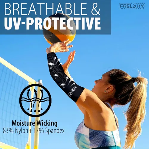 Vista 4 de Frelaxy Mangas Acolchadas para Codo y Antebrazo Paquete de 2 Almohadillas de Compresión a Prueba de Choques para Fútbol Americano, Baloncesto
