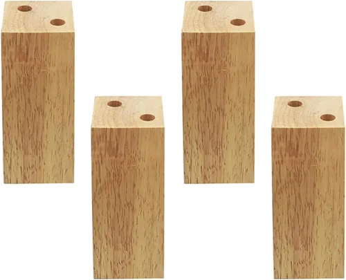 Vista 12 de Muebles de madera maciza de roble con patas elevadas, mesa de sofá y patas de silla, patas de gabinete, patas de bloque de madera, 3