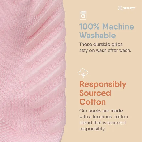Vista 4 de Gripjoy Toddler Socks with Grippers, Non-Slip for Kids, Enhanced Stability, Comfortable Cotton - 4 Pairs