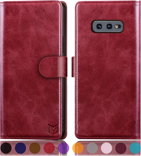 Vista 10 de SUANPOT Funda de piel tipo cartera para Samsung Galaxy S10e de 5.8 pulgadas (sin S10 de 6.2 pulgadas) con bloqueo RFID, tarjetero para tarjetas