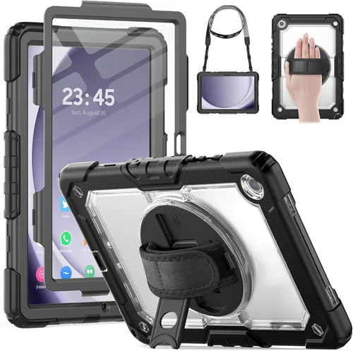 Vista 9 de HXCASEAC Funda para Samsung Galaxy Tab A9/A11 de 8.7 pulgadas, protector con protector de pantalla/correa de mano/soporte para bolígrafo, a prueba
