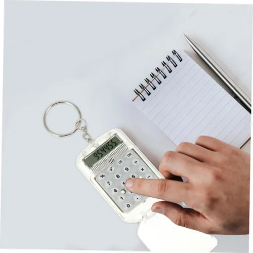 Vista 5 de NUOBESTY 4pcs Calculadora Llavero Mini Calculadora Básica Cuatro Funciones Material Portátil Estudiante