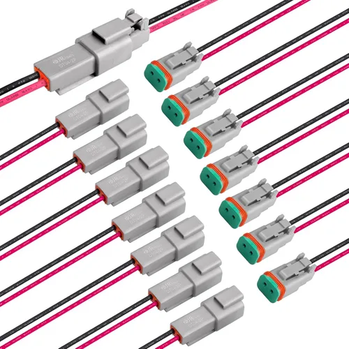 Vista 7 de JRready ST9031 Deutsch 2 cables DTP Pigtail Conector 10AWG UL3266, 2
