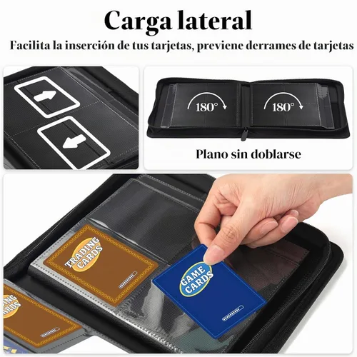 Vista 5 de Fabmaker Carpeta de tarjetas con cremallera de 4 bolsillos, carpeta de Negro