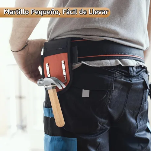 Vista 5 de Martillo de garra con mango de madera y cabeza de acero, martillo pequeño de 8 onzas para casa y bricolaje