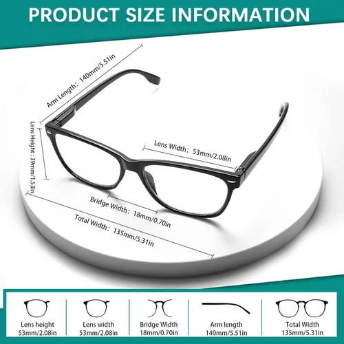 Vista 2 de Paquete de 3 Gafas de Lectura Progresivas Multifoco para Mujeres y Hombres con Bloqueo de Luz Azul, Bisagras de Resorte Multifoco, Lectores
