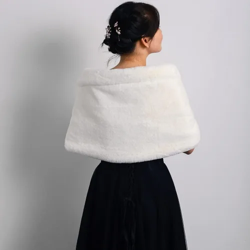 Vista 2 de Yikisdy Chal de piel sintética de los años 20 para boda, para cubrir la piel de la novia, para fiestas, suéteres, accesorios para mujeres y niñas