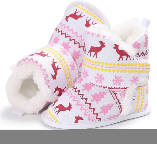 Vista 3 de Infant Snow Boots Newborn Booties Toddler First Walkers Baby Girls Boys Crib Shoes Winter Warm Prewalker Non-Slip Footwear