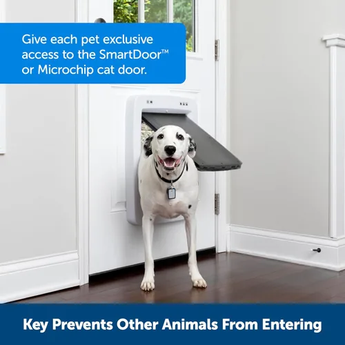Vista 2 de PetSafe SmartDoor ZAC19-17682 - Llave de puerta para mascotas conectada para perros y gatos, llave de collar, grande