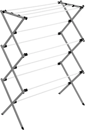 Vista 5 de Honey-Can-Do Estante de secado de ropa plegable de metal, 50 libras, 29 x 14.2 x 42.1 pulgadas, blanco y gris