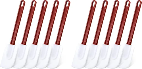 Vista 9 de Meekoo 5 espátulas de goma de 10 pulgadas, espátula de silicona resistente Negro