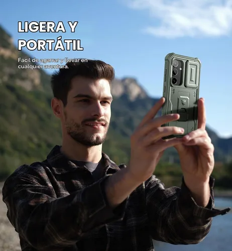 Vista 7 de Dexnor Funda para Samsung Galaxy S24 con Cubierta Deslizante Integrada para Cámara y Protector de Pantalla y Soporte, Funda Resistente a los Golpes