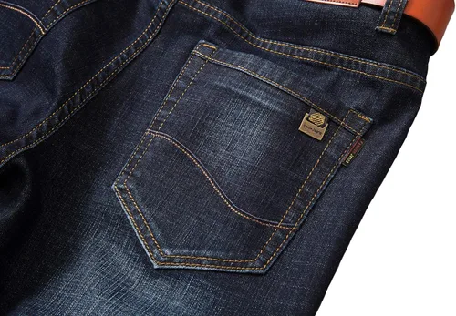 Vista 5 de FASHINTY Jeans rectos de estilo casual para hombre