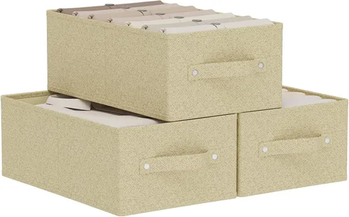 Vista 10 de Cajas de almacenamiento plegables, cestas organizadoras de tela, cubos para organizar el hogar, la oficina y el armario, gris, paquete de 2, 13.0 x