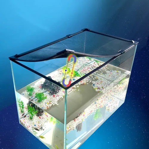 Vista 2 de La cubierta magnética de la tapa del tanque de peces evita que los peces salten