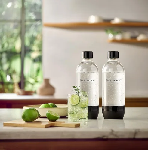 Vista 3 de SodaStream 1L Classic DWS Botella para bebidas carbonatadas, color negro (paquete doble), paquete de 2
