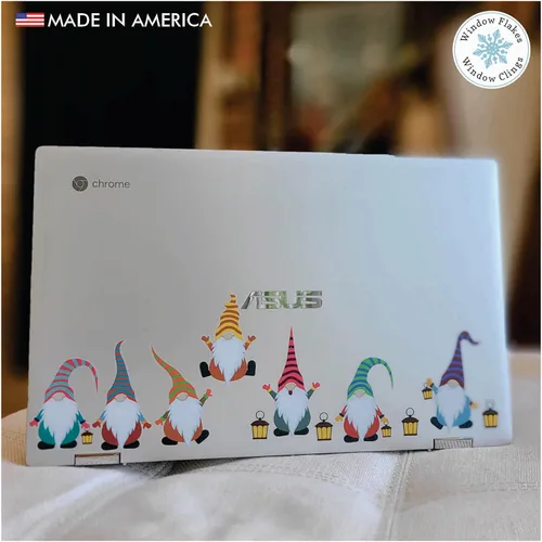 Vista 3 de Juego de 12 calcomanías de gnomos para laptop, calcomanías de gnomos para laptop, calcomanías estéticas para computadora portátil, calcomanías