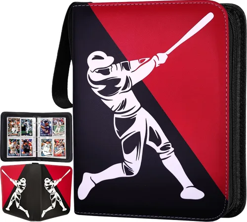 Vista 10 de Carpeta de Tarjetas de Béisbol con 440 Bolsillos, Libro de Tarjetas de Béisbol de 55 Fundas con 3 Anillas, Soporte para Tarjetas de Intercambio