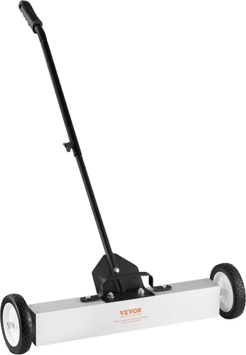 Vista 14 de VEVOR Barredora magnética con ruedas, mini barredora magnética de 15 pulgadas, capacidad de 8 libras, mango ajustable, barredora magnética ligera