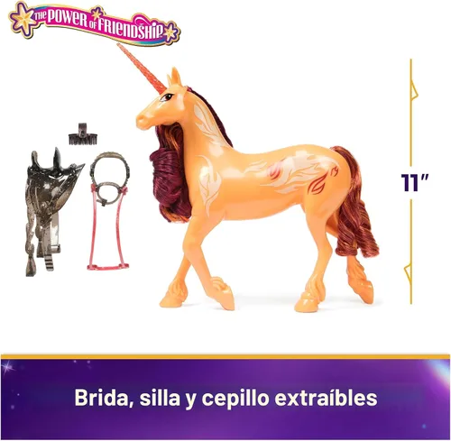 Vista 2 de Unicorn Academy, Poder de la Amistad Cinder con Silla y Brida Translúcida de 11 Pulgadas, Muñecas y Juguetes de Unicornio, Regalos y Pequeños