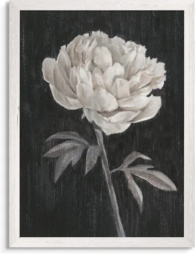 Vista 40 de Renditions Gallery- Lienzo enmarcado con flores blancas y negras Flores blancas y negras 1 juego/marco negro