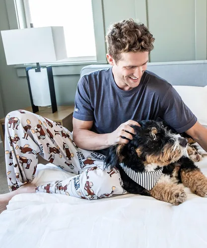 Vista 4 de Lazy One Pantalones de pijama de animales para hombre, pantalones separados para hombre, pantalones de descanso
