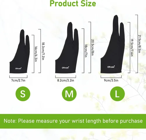 Vista 7 de OTraki 4 Pack Artist Drawing Gloves for Digital Tablet Paper Sketching