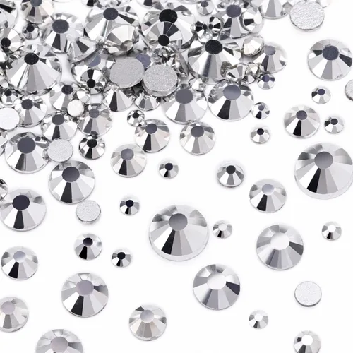 Vista 16 de Dowarm 2650 unidades de pegamento de diamantes de imitación de cristal con parte trasera plana, 6 tamaños de 0.059 in, 0.079 in, 0.110 in, 0.189 in