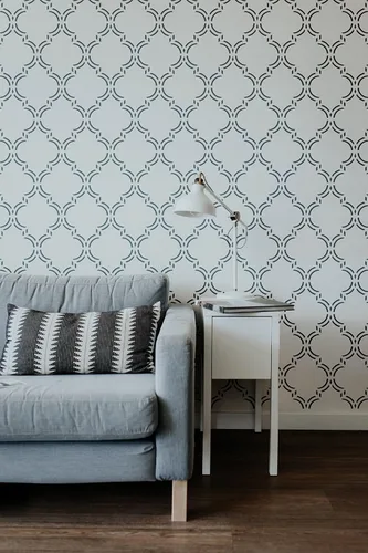 Vista 7 de PINKIPO®, Elegante marroquí, plantilla XL (16 x 40 pulgadas), plantilla de pared grande étnica, plantillas de pared geométricas clásicas