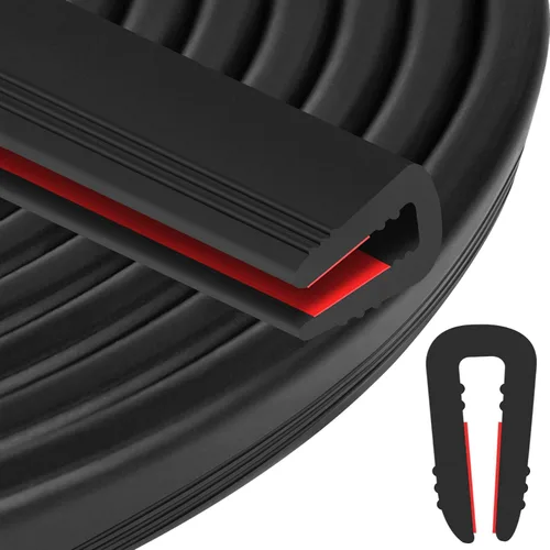 Vista 32 de ToLanbbt Canal en U de borde de goma, protector de borde de chapa autoadhesiva de 1/2 pulgada, tira de sellado EPDM para puertas de automóvil