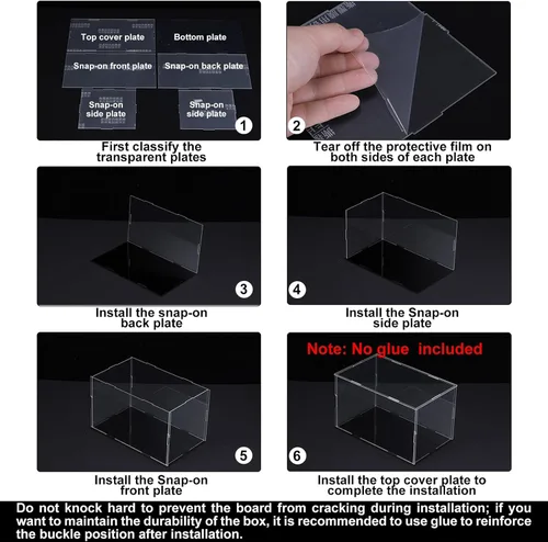 Vista 6 de MECCANIXITY Vitrina de acrílico Caja de plástico Caja de almacenamiento de cubo transparente Ensamble escaparate de 14.1 x 12.2 x 10.2 pulgadas