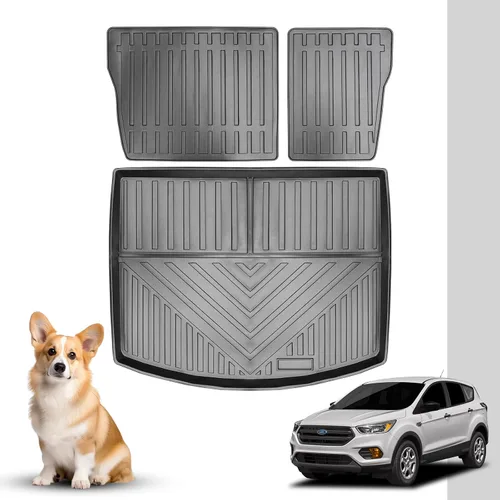 Vista 7 de Compatible con Ford Escape 2013-2019, alfombrillas de carga para todo tipo de clima, alfombrilla para maletero trasero de asiento trasero, protector