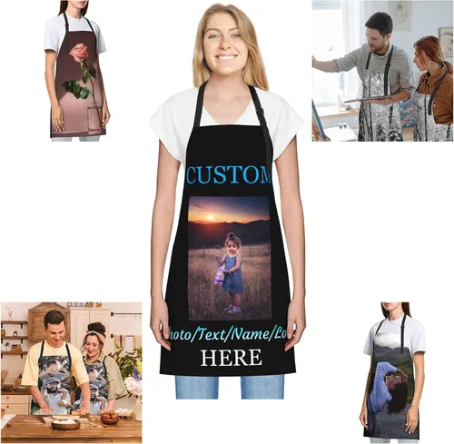 Vista 3 de Delantal personalizado Delantal de cocina Delantal de chef de Delantal personalizado para hombre