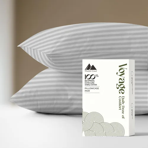 Vista 14 de Mayfair Linen Voyage Collection - Juego de 4 fundas de almohada de algodón egipcio de lujo de la serie 600, color blanco, suaves, refrescantes