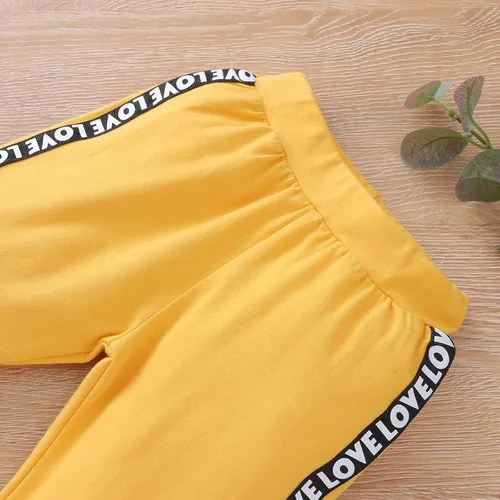 Vista 3 de PATPAT Conjunto de ropa para niños y niñas sudadera con capucha con estampado de letras de amor conjunto de bloque de color conjunto de traje de bebé
