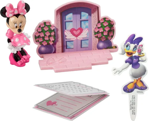 Vista 2 de DecoSet® Disney Minnie Mouse Happy Helpers Adorno para tarta, set de 4 piezas con Minnie Mouse y Daisy Duck