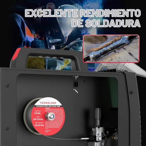 Vista 3 de YESWELDER Alambre de soldadura MIG, alambre sólido MIG de acero inoxidable 2LB .030