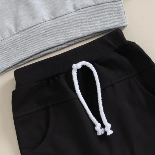 Vista 3 de Wrrkayly Traje de Acción de Gracias para bebé niño pequeño, sudadera de manga larga con cuello redondo y estampado de pavo, pantalones deportivos