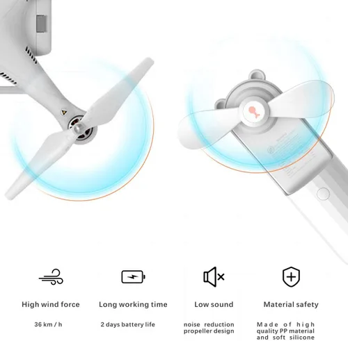 Vista 3 de Ventilador de mano portátil mini ventilador portátil recargable USB, ventilador personal ideal para hombres, mujeres y niños, uso en interiores