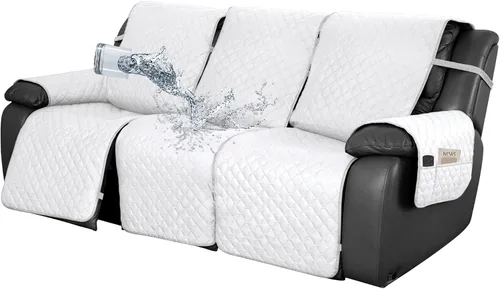 Vista 10 de Easy-Going Funda impermeable para sofá biplaza reclinable con bolsillo, funda de sofá reversible de 1 pieza para sillón reclinable de 2 asientos