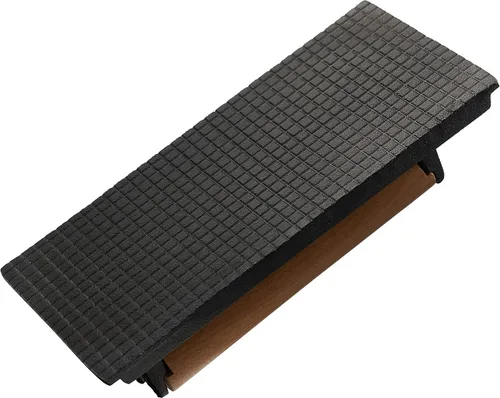 Vista 2 de EcoQuality - Prensa rectangular para parrilla con mango de madera de 9 x 5 pulgadas, resistente, prensa de tocino, prensa de hamburguesas, prensa
