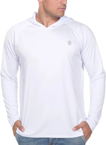 Vista 4 de Camisa de pesca para hombres de manga larga, con protección solar SPF 50+ UV, camiseta tipo sudadera