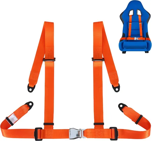 Vista 8 de Yakitoko Universal Set de arnés de seguridad de 4 puntos 2" Negro, se adapta a Go Kart, UTV, ATV, carreras